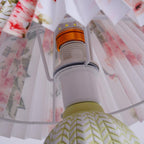 Floral Ceramic Pleated Table Lamp