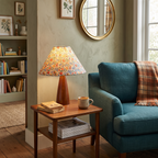 Floral Cone Wood Table Lamp