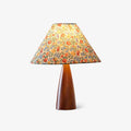 Floral Cone Wood Table Lamp