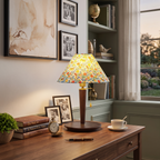 Floral Cone Wood Table Lamp