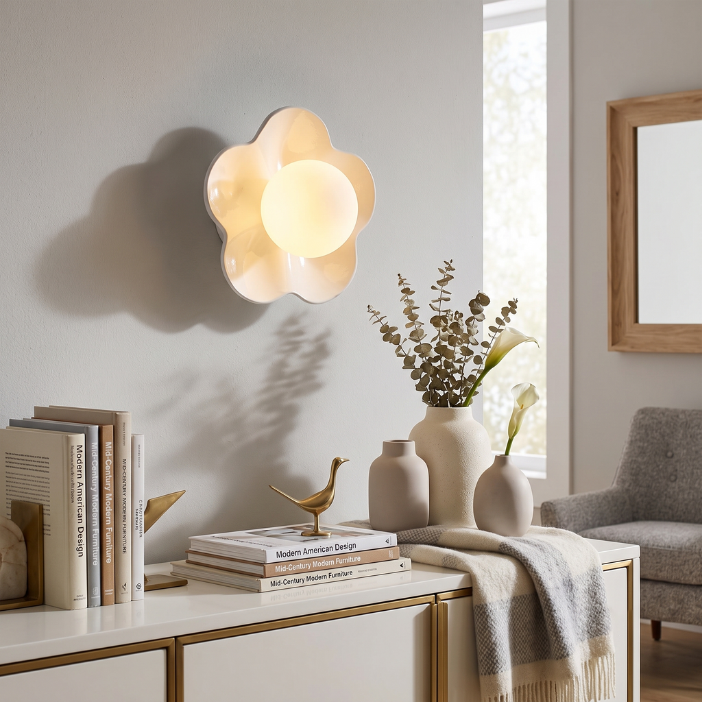 Floral Resin Wall Sconce