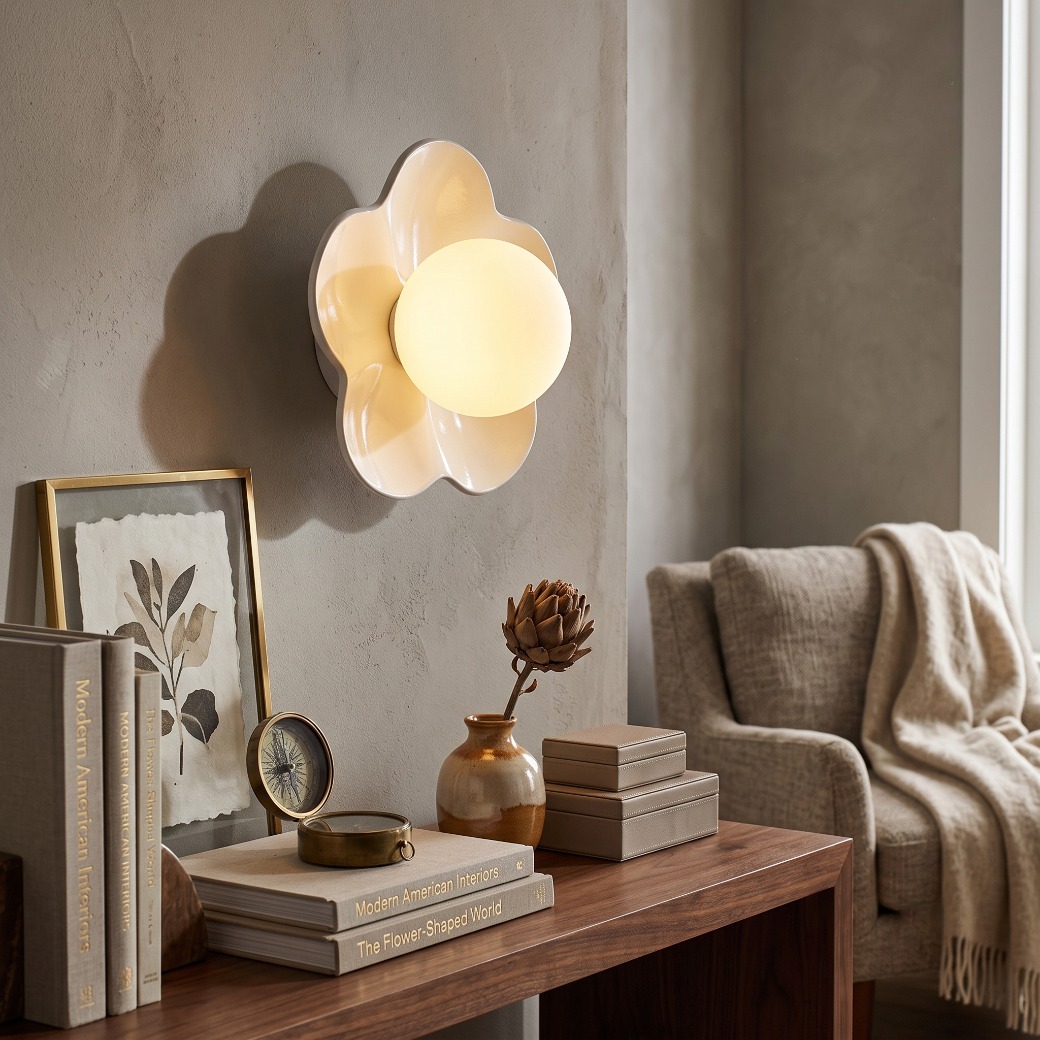 Floral Resin Wall Sconce