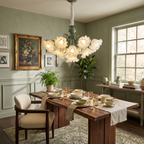 Floral Scalloped Metal Chandelier