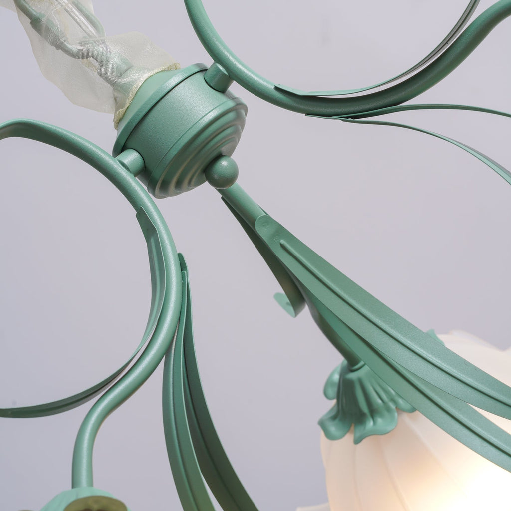 Floral Scalloped Metal Chandelier