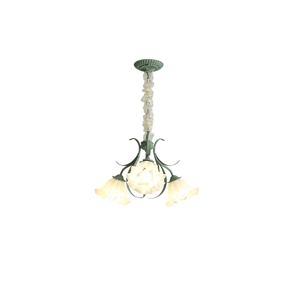 Floral Scalloped Metal Chandelier