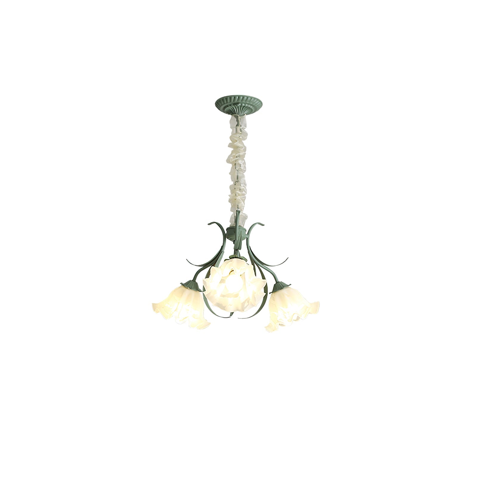 Floral Scalloped Metal Chandelier