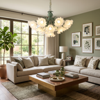 Floral Scalloped Metal Chandelier