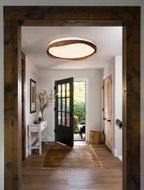 Modern Ceiling Light in Rustic Hallway Entryway