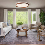 Modern Organic Wood Ceiling Light in Bright Living Room