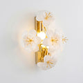 Front View of Modern White Ceramic Petal Wall Sconce Studio Display