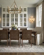 Modern White Ceramic Petal Wall Sconce in Formal Dining Room