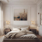 Modern White Ceramic Flower Wall Sconces in Stylish Bedroom Interior