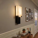 Fluted Alabaster Column Wall Sconce