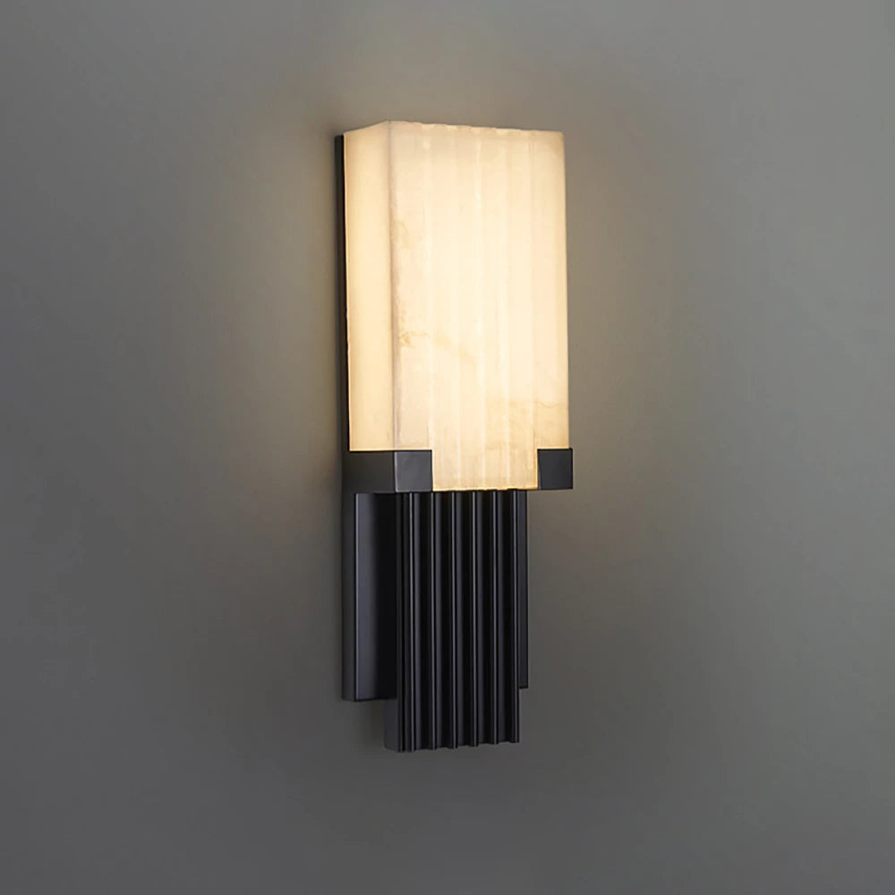 Fluted Alabaster Column Wall Sconce