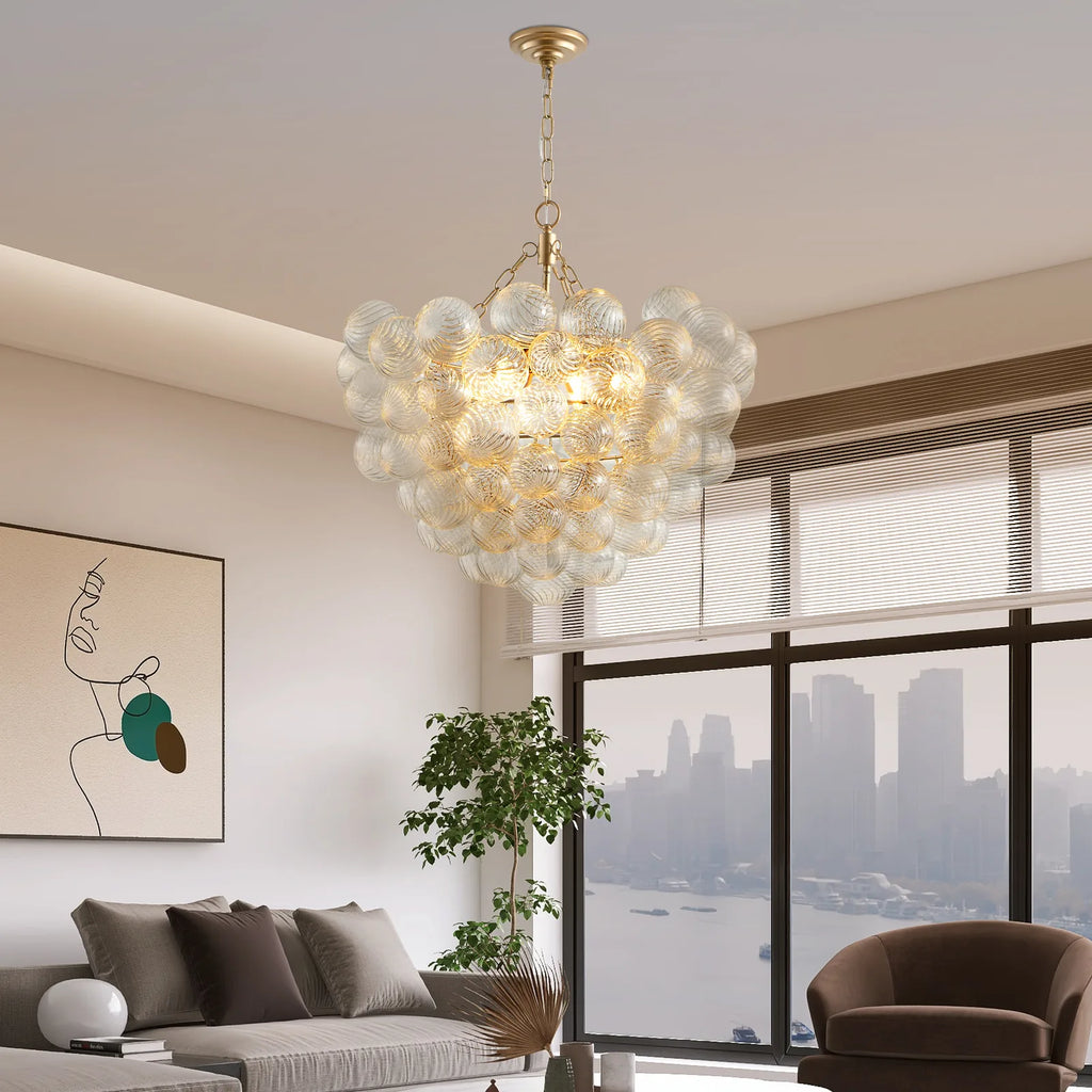 Fluted Glass Bubble Chandelier