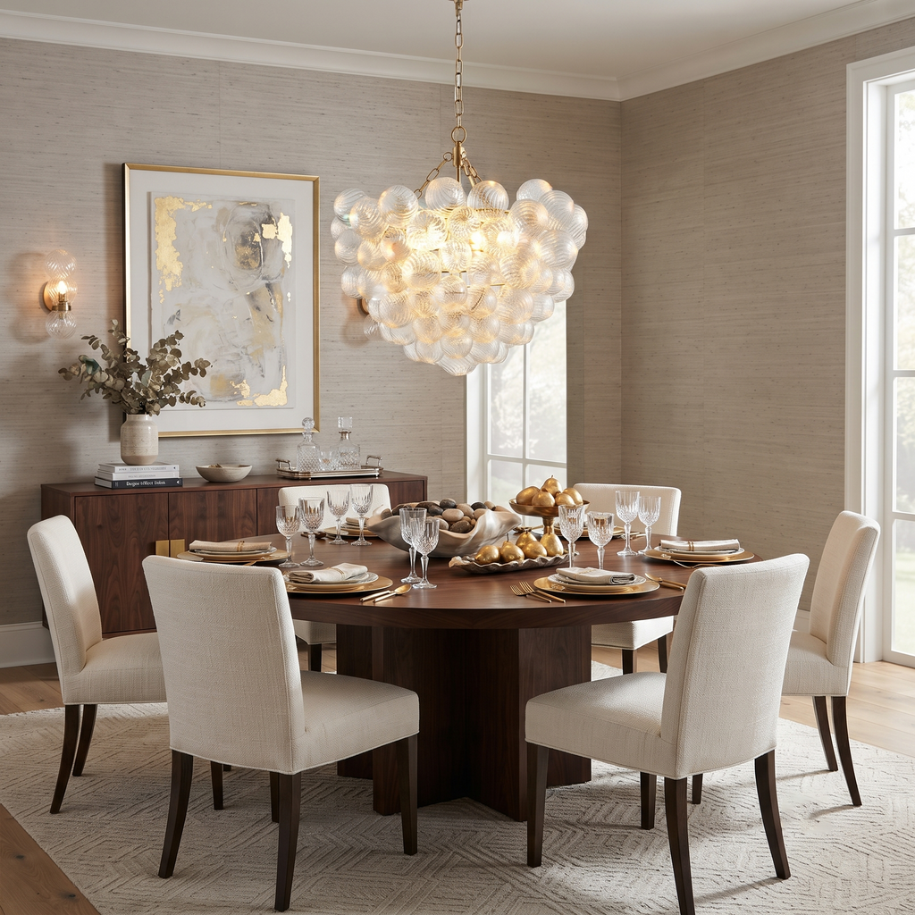 Fluted Glass Bubble Chandelier