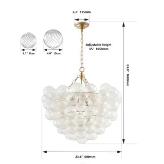 Fluted Glass Bubble Chandelier