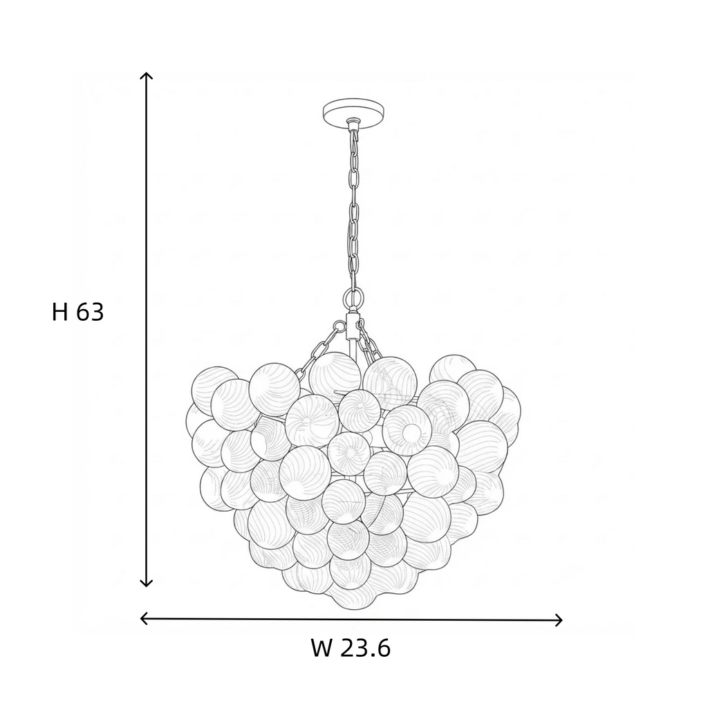 Fluted Glass Bubble Chandelier