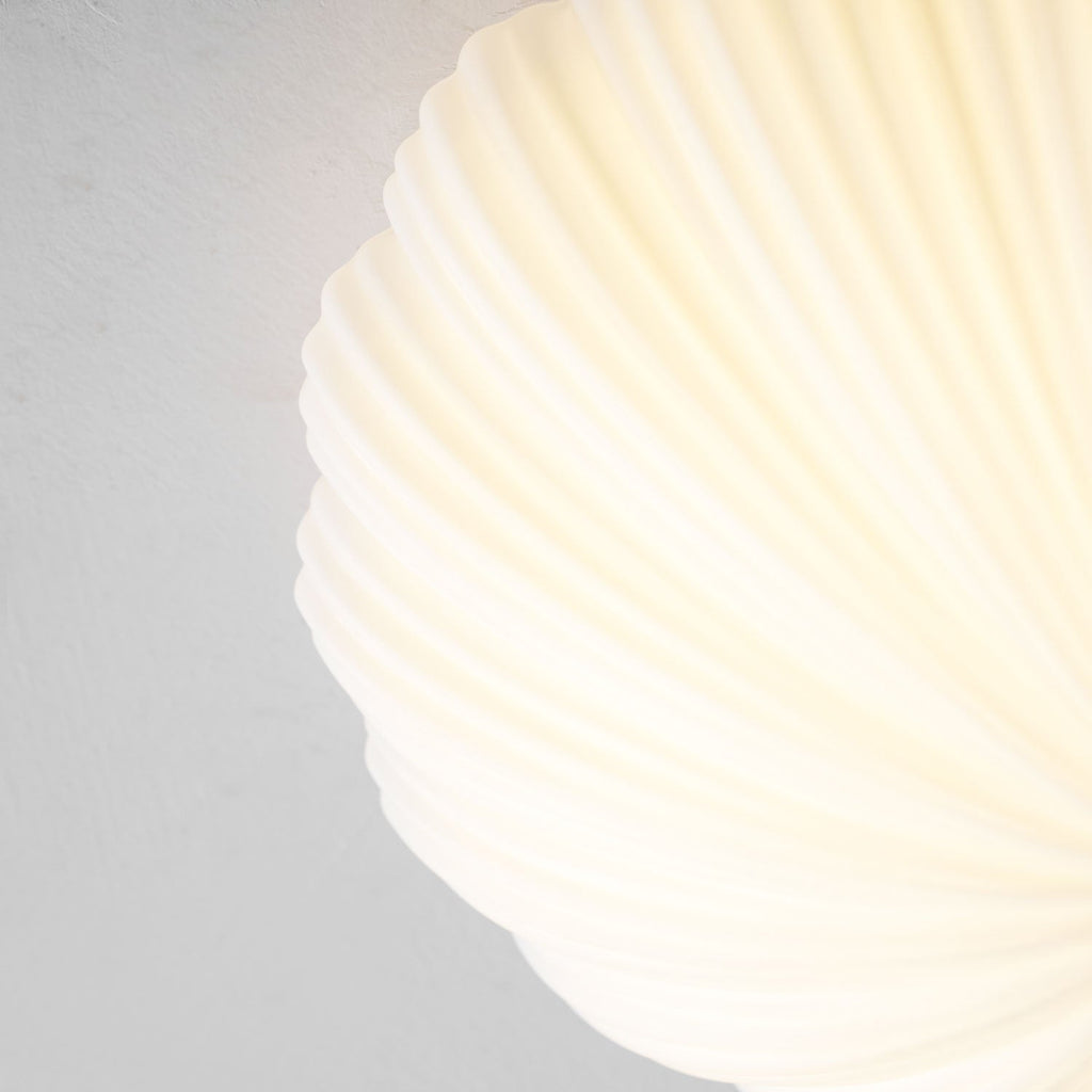 Fluted Glass Shell Flush Mount