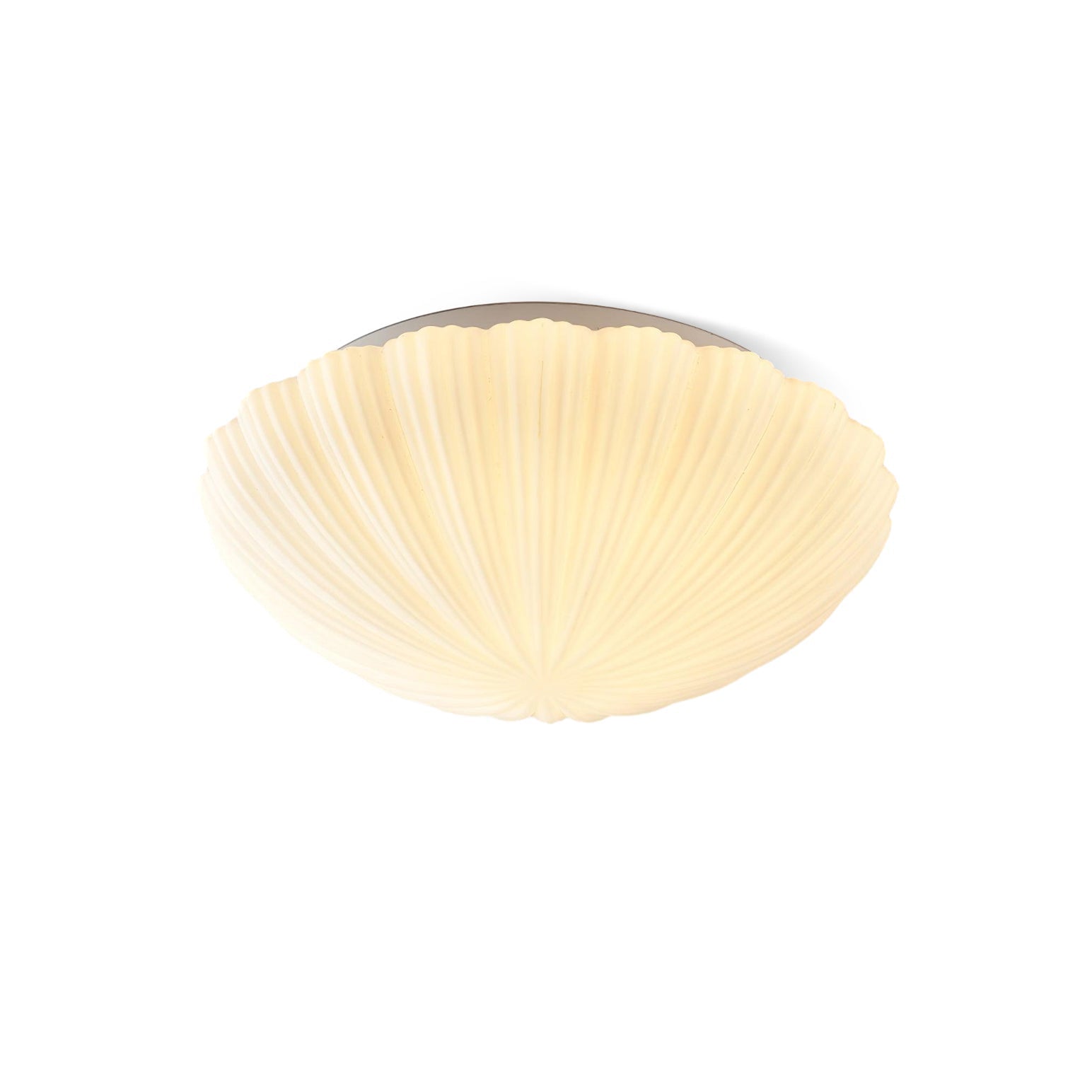 Fluted Glass Shell Flush Mount