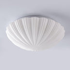 Fluted Glass Shell Flush Mount