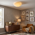 Fluted Glass Shell Flush Mount