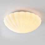 Fluted Glass Shell Flush Mount