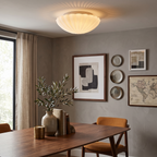 Fluted Glass Shell Flush Mount