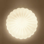 Fluted Glass Shell Flush Mount