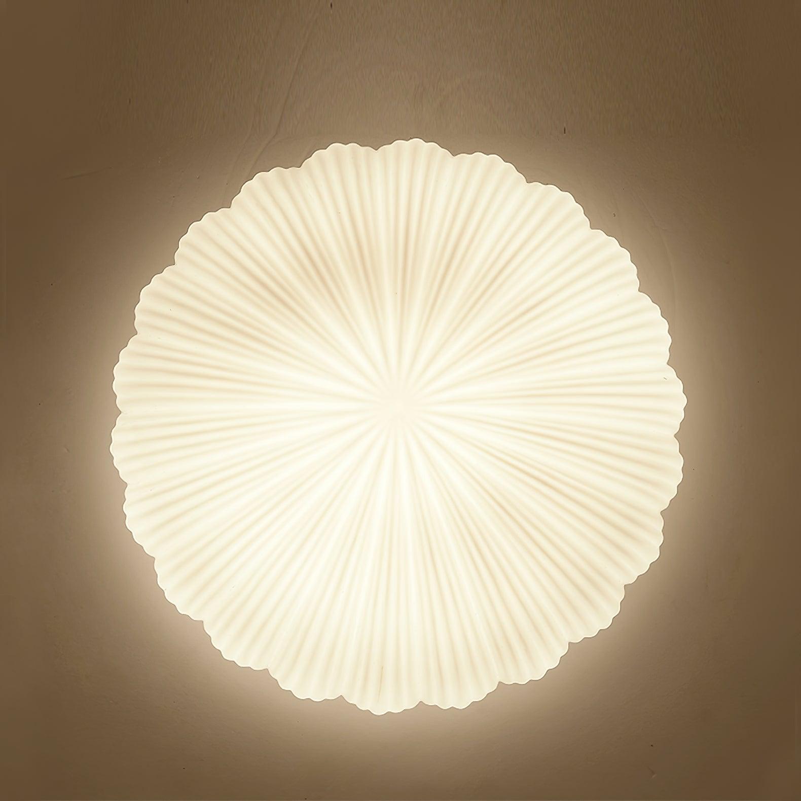 Fluted Glass Shell Flush Mount