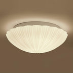 Fluted Glass Shell Flush Mount