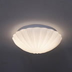 Fluted Glass Shell Flush Mount