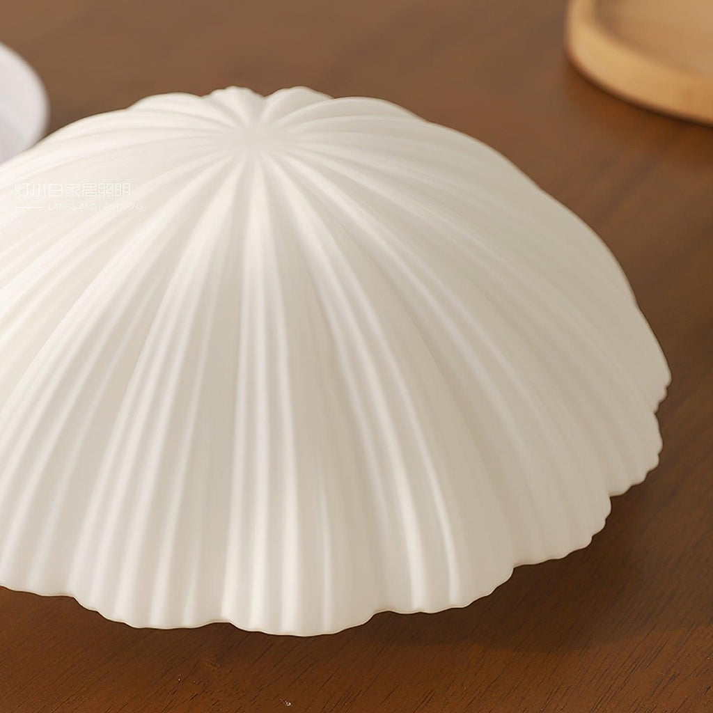 Fluted Glass Shell Flush Mount