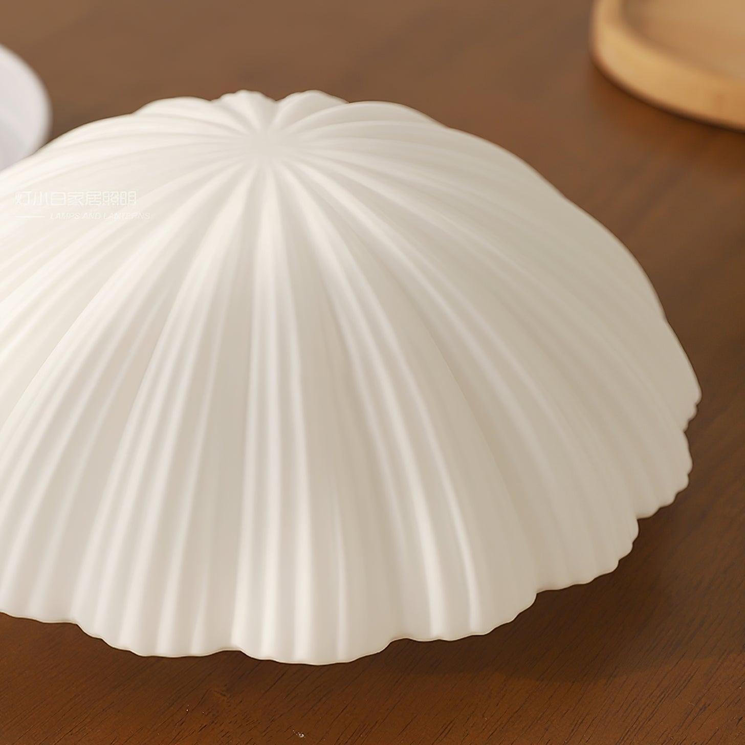 Fluted Glass Shell Flush Mount