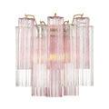 Front View of Modern Pink Striped Art Glass Wall Sconce Studio Display