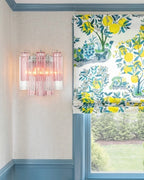 Modern Pink Striped Art Glass Wall Sconce in Bright Interior Setting