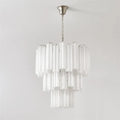 Fluted Opaline Glass Multi-Tier Chandelier
