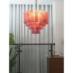 Fluted Opaline Glass Multi-Tier Chandelier