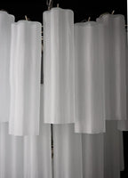Fluted Opaline Glass Multi-Tier Chandelier