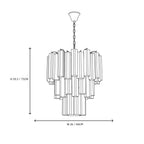 Fluted Opaline Glass Multi-Tier Chandelier