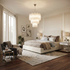 Fluted Opaline Glass Multi-Tier Chandelier