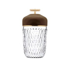 Front View of Modern Light Wood Lid Cordless Table Lamp Studio Shot