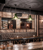Modern Wave Art Glass Pendant Lights in Retro Lounge Bar Setting