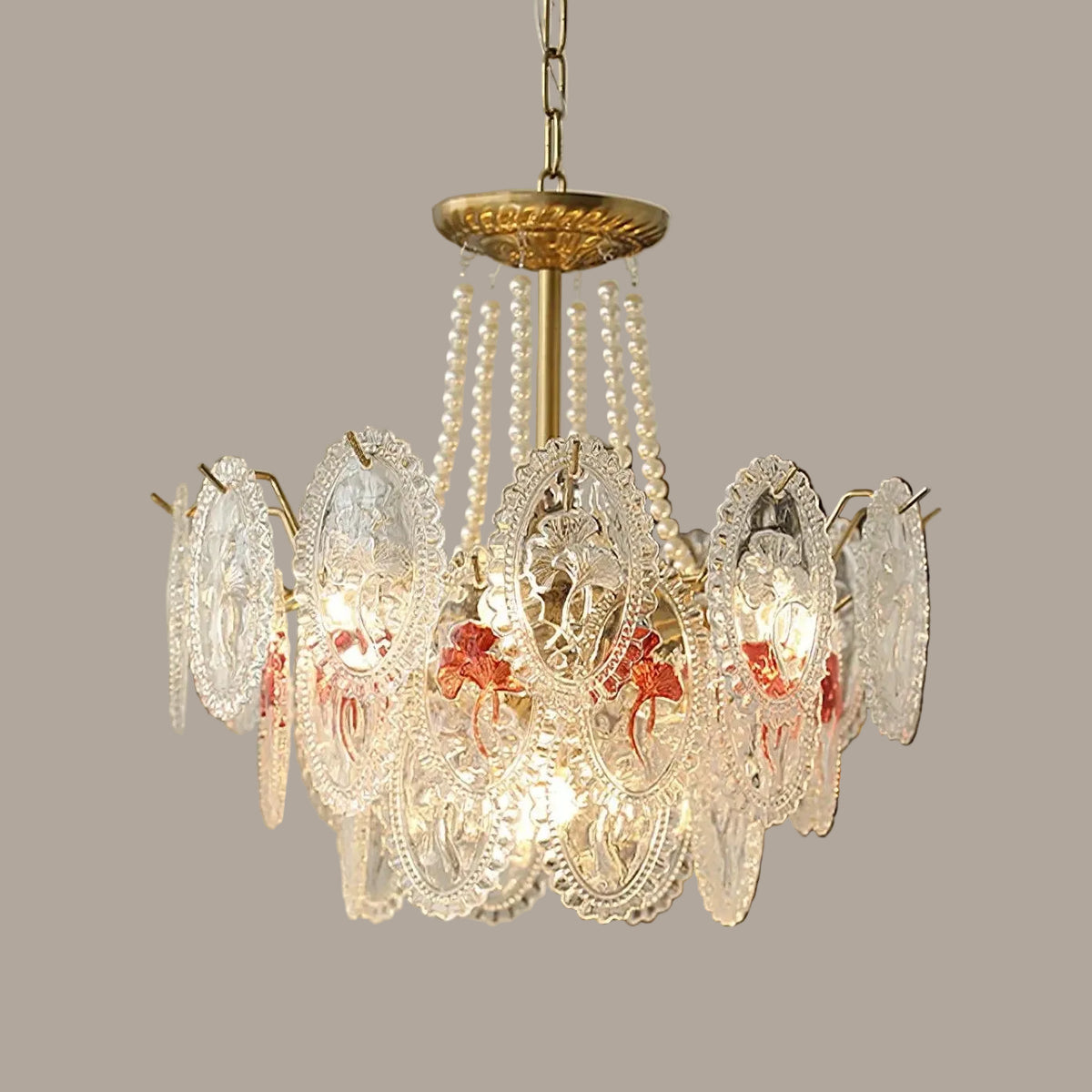 Illuminated Modern Brass Oval Crystal Art Glass Chandelier Studio Display