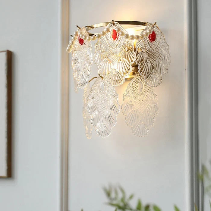 Modern Brass Amber Leaf Wall Sconce in Contemporary Interior Design