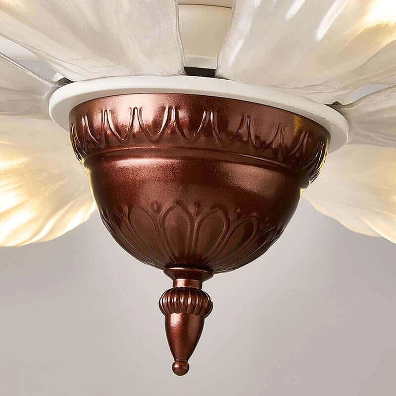 Close Up View of Bronze Ceiling Canopy and Fixture Hardware