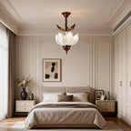Modern Floral Glass Pendant Light in Bedroom Interior