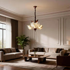 Modern Floral Art Glass Pendant Light in Contemporary Interior
