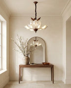 Modern Floral Glass Pendant Light in Entryway Foyer