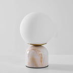 Modern Pink Marble Globe Accent Table Lamp Studio Product Shot